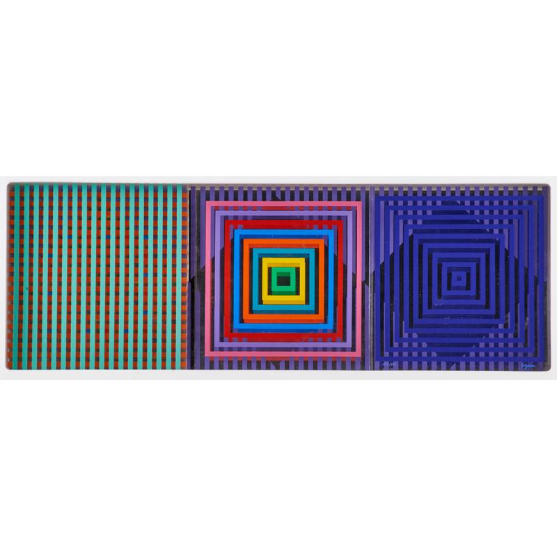 Appraisal: YAACOV AGAM Israeli b Moveable abstract geometric multiple Screenprint on