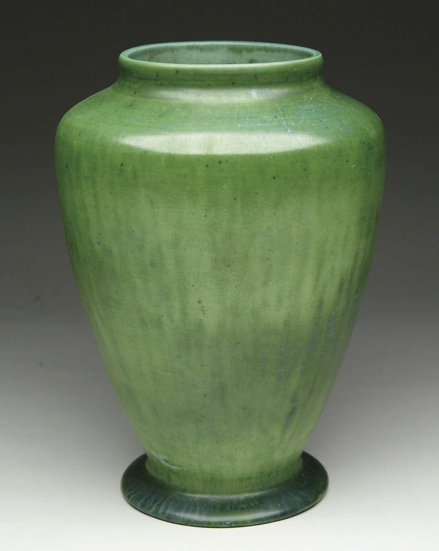 Appraisal: TIFFANY POTTERY VASE Monumental-sized green vase of Arts and Crafts