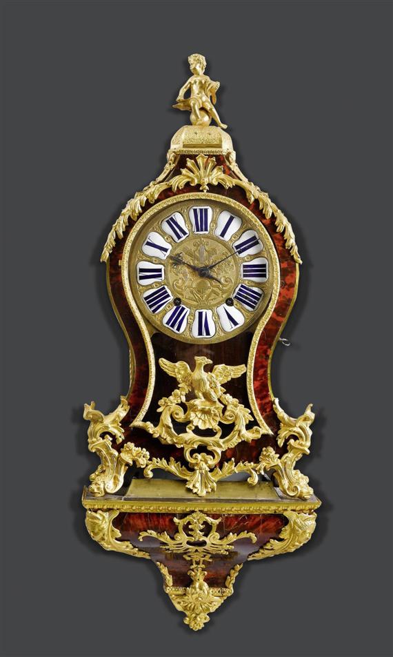 Appraisal: RED TORTOISESHELL CLOCK with plinth Regence the movement signed MARGUERITTE