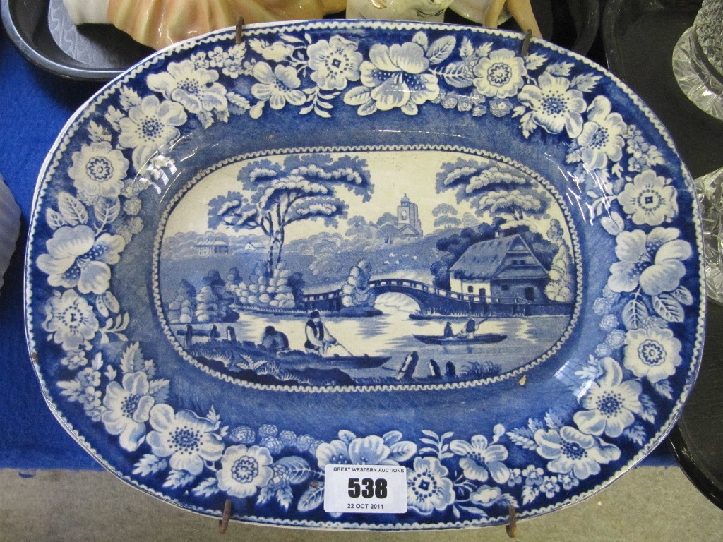 Appraisal: Pair of blue and white 'Wild Rose' small ashets