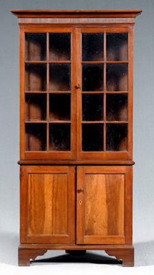 Appraisal: Southern cherry corner cupboard yellow pine secondary one-case construction two