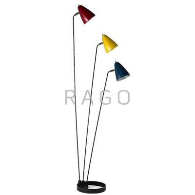 Appraisal: BEN SEIBEL - RAYMOR Floor lamp USA s Enameled steel