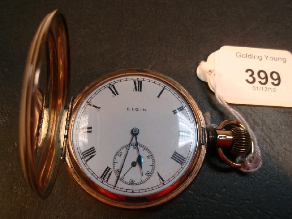 Appraisal: A ct gold cased Elgin full hunter pocket watch bezel