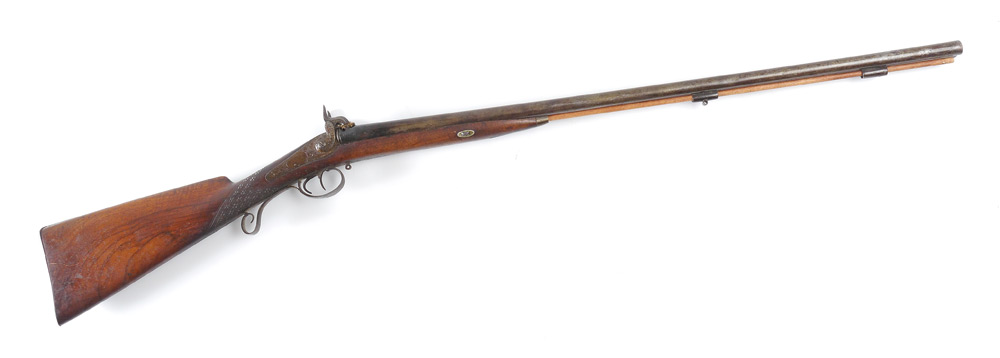 Appraisal: GERMAN DOUBLE BARREL PERCUSSION SHOTGUN Side by side '' barrel