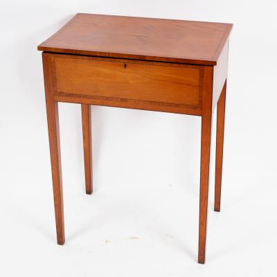 Appraisal: A George III satinwood worktable banded with tulipwood with an