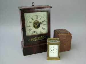 Appraisal: A brass cased four glass carriage clock the white enamel