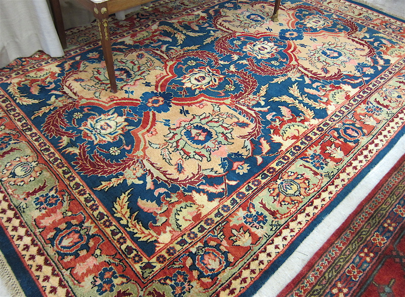 Appraisal: HAND KNOTTED ORIENTAL CARPET Indo-Persian overall floral design on medium