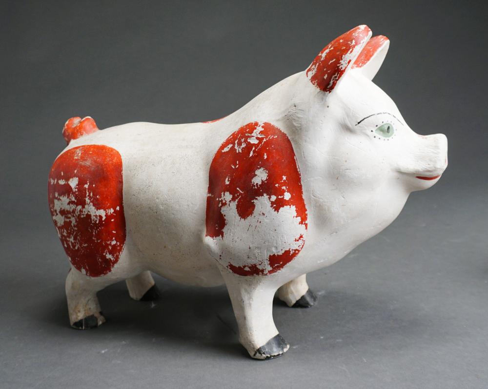 Appraisal: Polychrome Decorated Folk Art Piggy Bank x in x cm