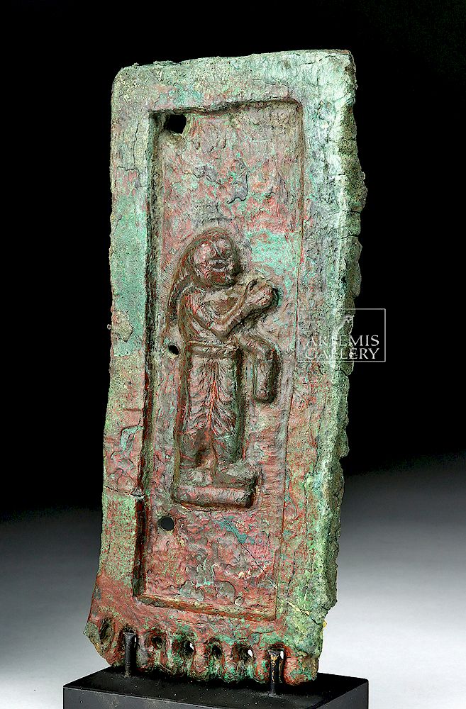 Appraisal: Roman Leaded Bronze Plaque w Worshipper Originally Listed At Roman