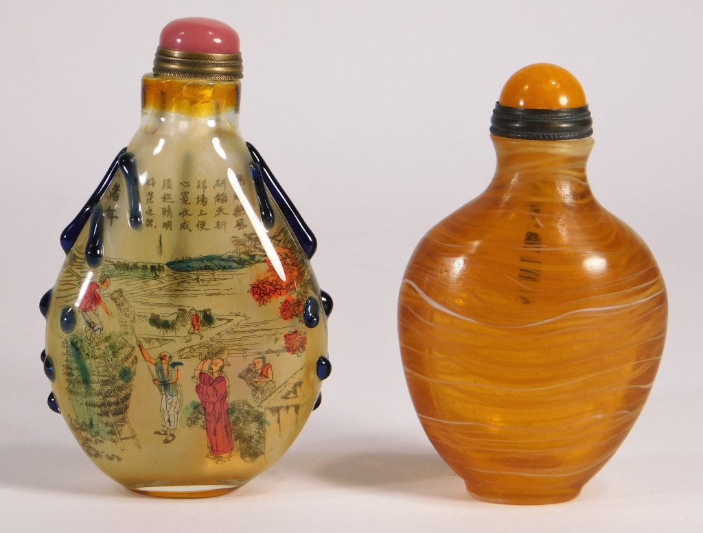 Appraisal: PC CHINESE C GLASS PAINTED SNUFF BOTTLES China th CenturyGroup