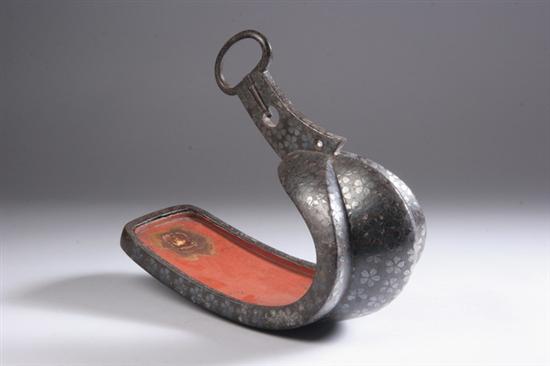 Appraisal: JAPANESE IRON STIRRUP ABUMI Meiji period