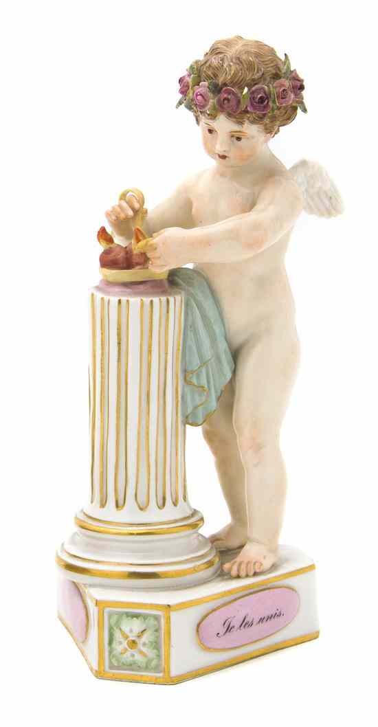 Appraisal: A Meissen Porcelain Figure Je Les Unis depicting a putti