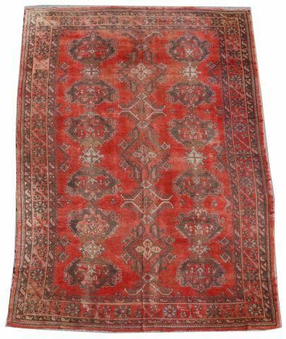 Appraisal: Hand-tied Turkish Oushak rug approx ' l ' w Provenance