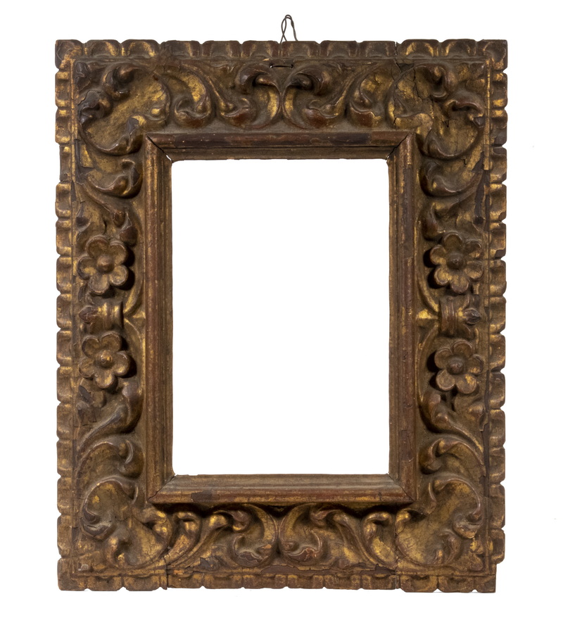 Appraisal: TH C ITALIAN GILTWOOD FRAME Carved Baroque Matched Corner Frame