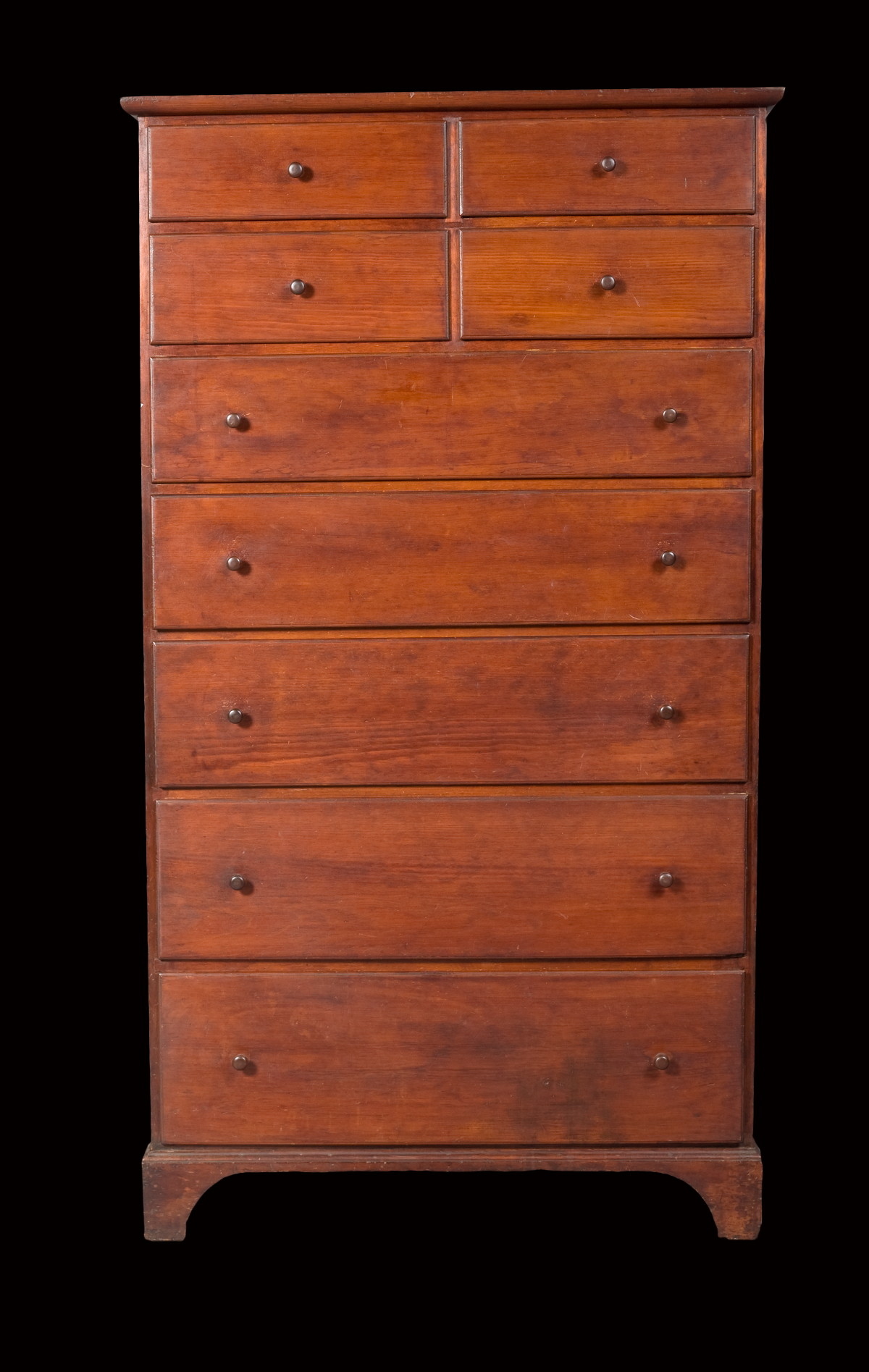 Appraisal: SHAKER TALL CHEST NEW LEBANON NEW YORK CIRCA The free-spirited