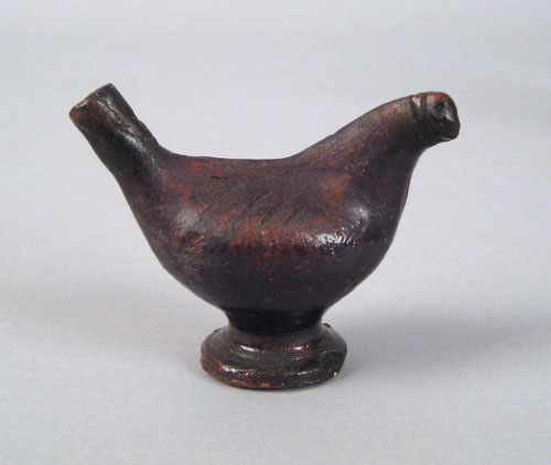 Appraisal: Redware bird whistle th c h