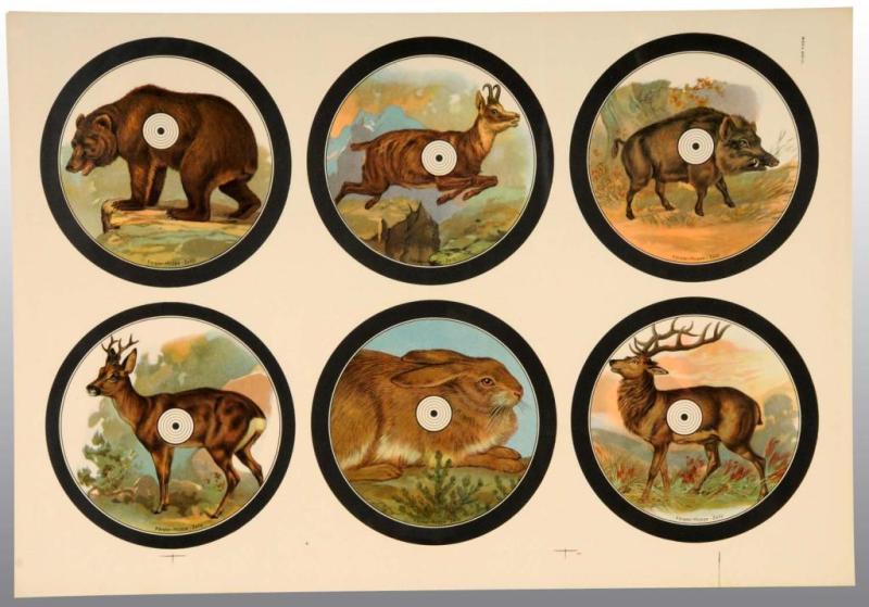 Appraisal: Lot of German Animal Target Sheets Description Dated Deer rabbit