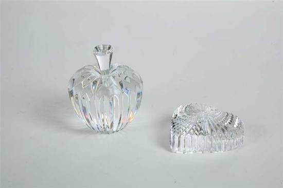 Appraisal: TWO PIECES OF WATERFORD CRYSTAL A ribbed and faceted apple