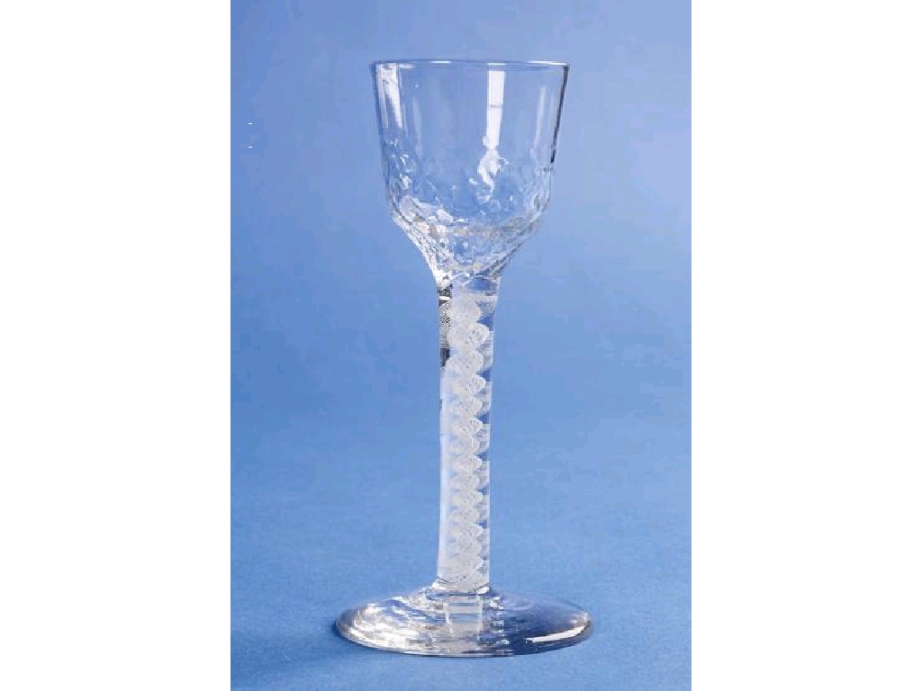 Appraisal: A GEORGE III WINE GLASS with straight sided tapering bowl