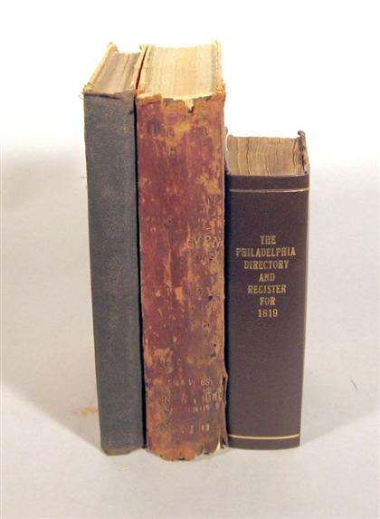 Appraisal: vols Philadelphia Directories C Paxton John Adams The Philadelphia Directory