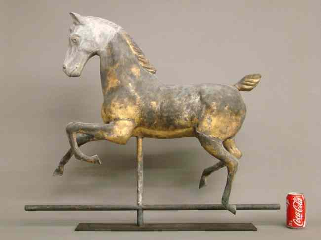 Appraisal: Horse weathervane with cast head '' Length '' Ht