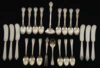 Appraisal: -PIECES OF MISCELLANEOUS STERLING FLATWARE Lot includes Seven demitasse spoons