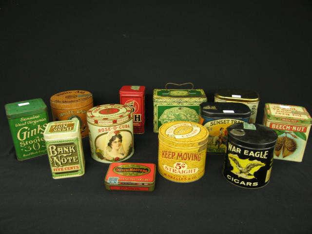 Appraisal: Collection of Early Cigar Tins all different Bank Note War