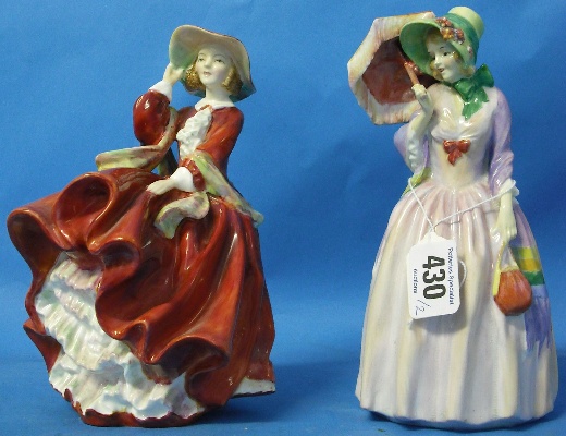 Appraisal: Royal Doulton Figures Miss Demure HN end of parasol handle