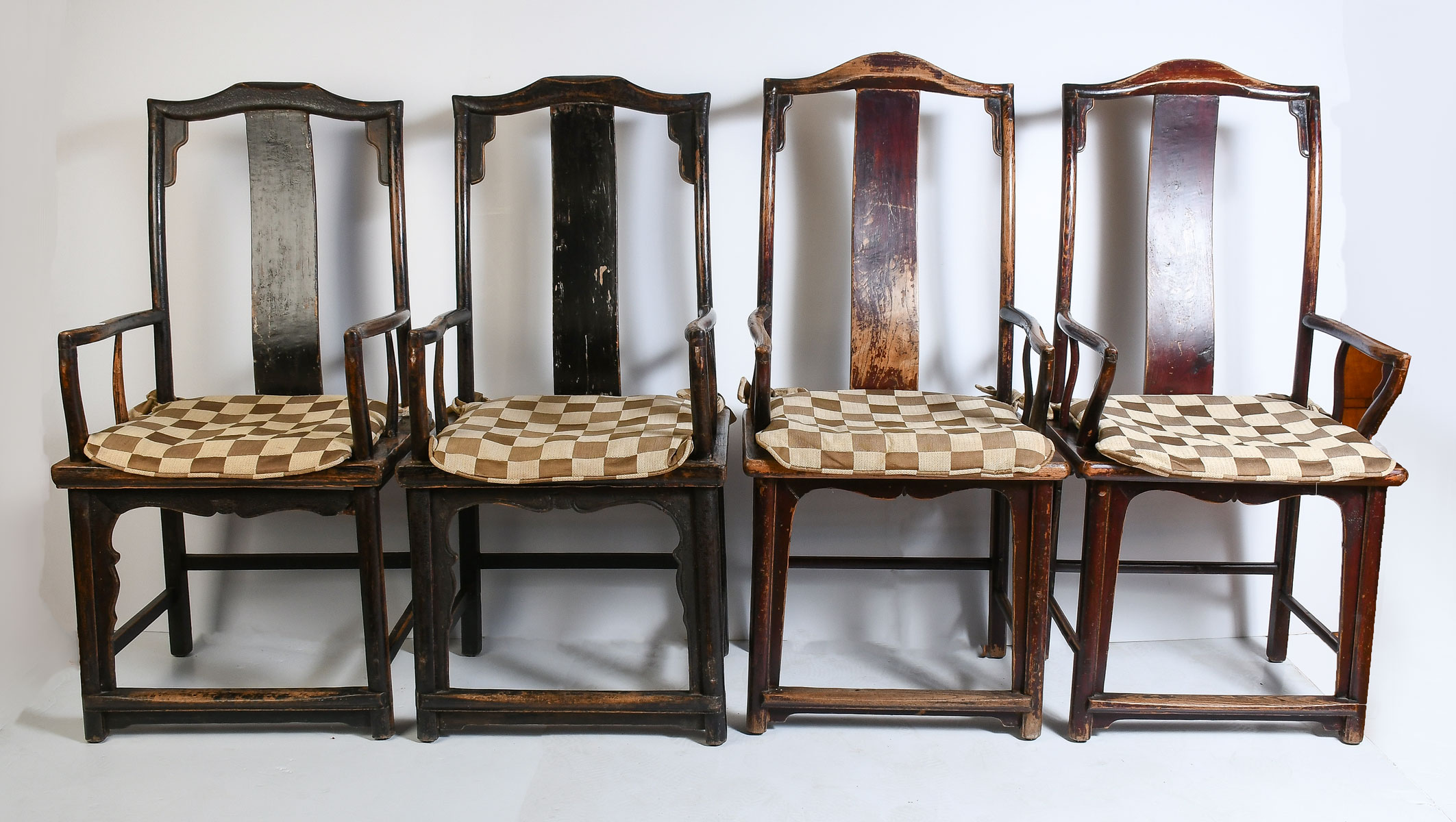 Appraisal: PC TH-CENTURY CHINESE RUSH SEAT ARMCHAIRS Set of four Chinese