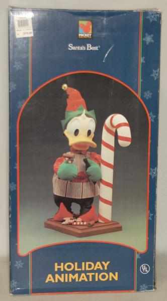 Appraisal: Donald Duck Animated Christmas Figure in Box Condition Excellent Size