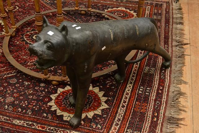 Appraisal: A BRONZE TASMANIAN TIGER FIGURE