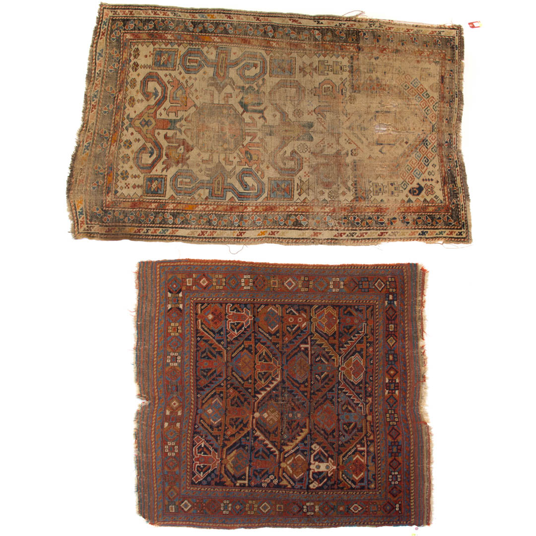 Appraisal: Antique Afshar and Kazak rugs Sizes are approximately x and