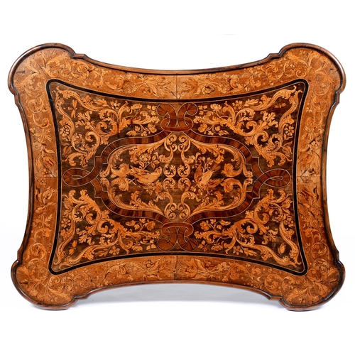 Appraisal: A Dutch marquetry table top th c of shaped outline