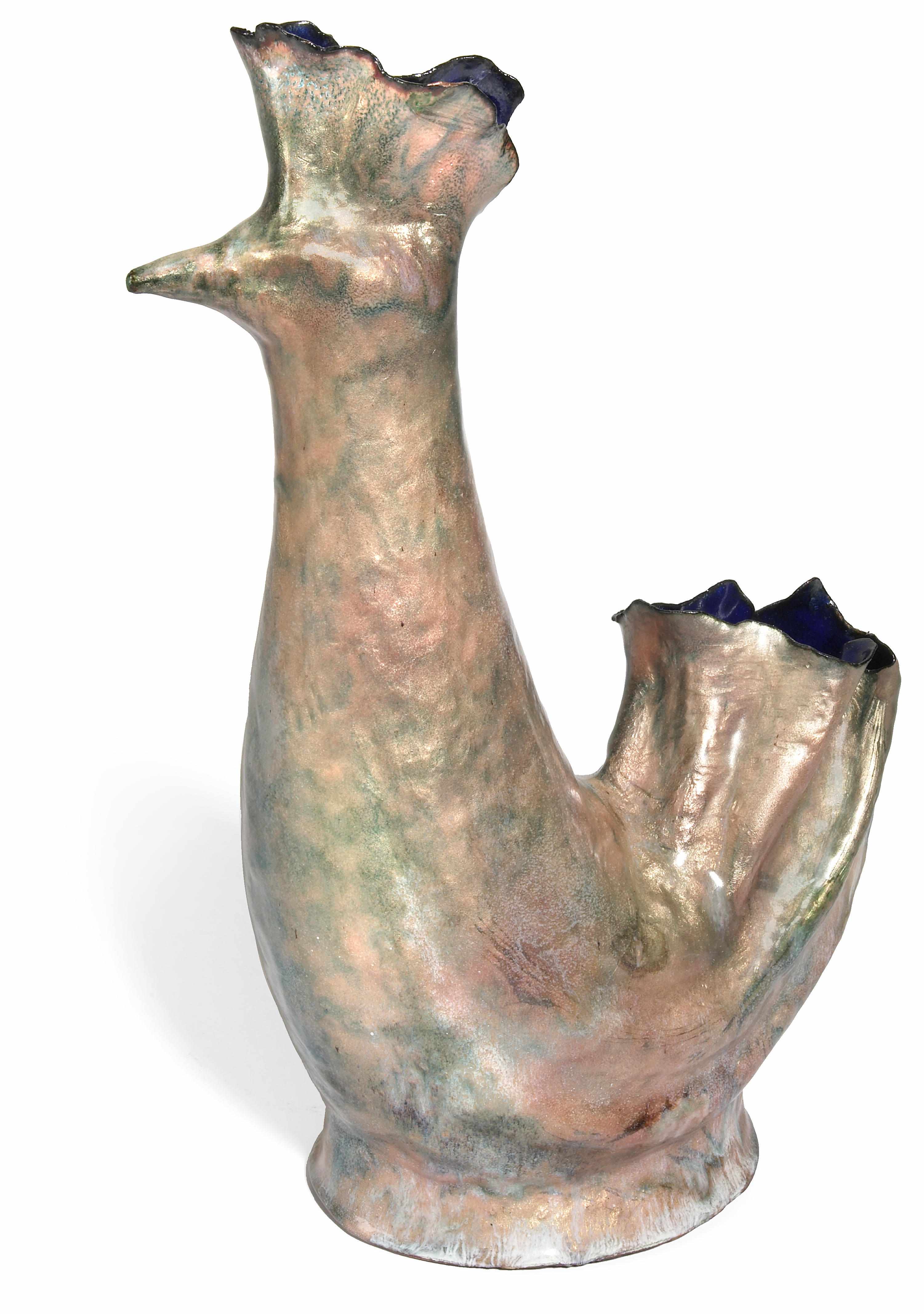 Appraisal: A Paolo De Poli enameled copper vase circa modeled as