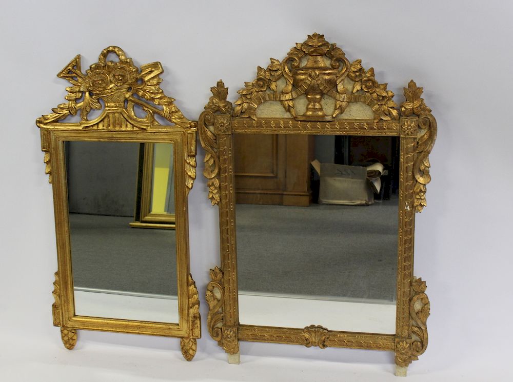 Appraisal: Lot of French Style Carved Giltwood Mirrors From a Larchmont