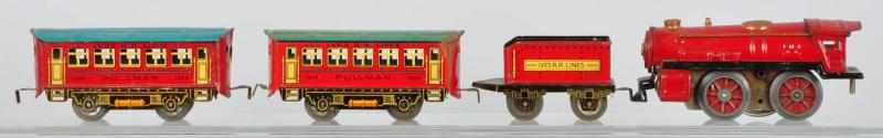 Appraisal: Lionel Ives Lithographed Passenger Wind-Up Set Description American Includes clockwork