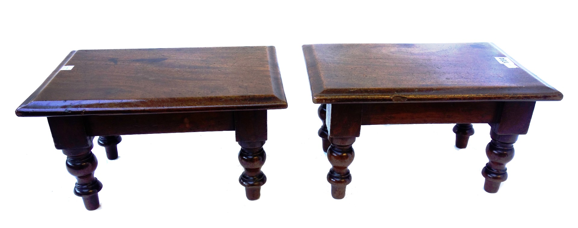 Appraisal: A pair of th century miniature mahogany refectory tables on