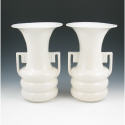 Appraisal: Pair of Abingdon pottery art deco vases in semi-matte white