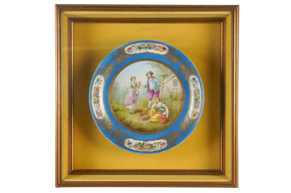 Appraisal: SEVRES-STYLE PORCELAIN BOWLwith blue-painted interlaced L mark enclosing a symbol