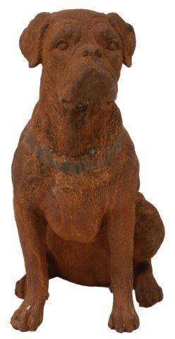 Appraisal: Cast iron figure of a seated dog th c oxidized