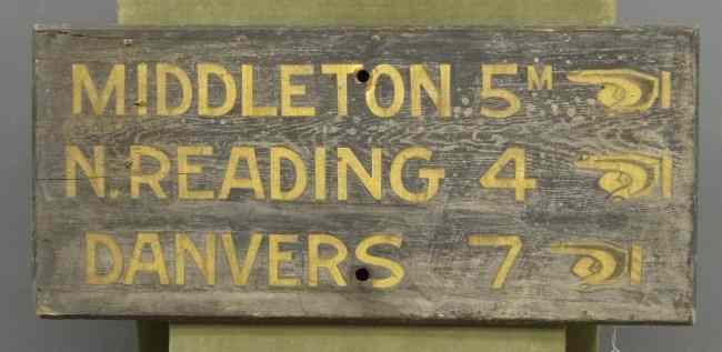 Appraisal: C - 's Mass ''Middleton North Redding Danvers'' sign Gold