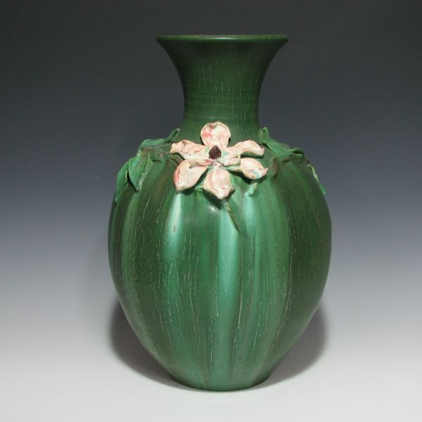 Appraisal: Door Pottery Studio vase by Nicky Ross with applied magnolia