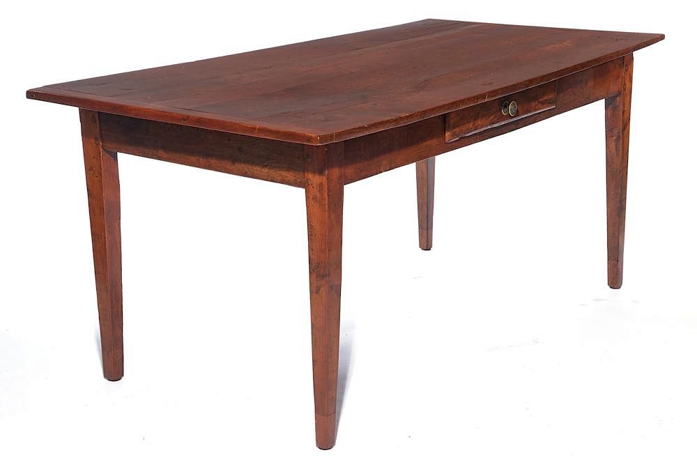 Appraisal: th c French country cherry farm table th c French