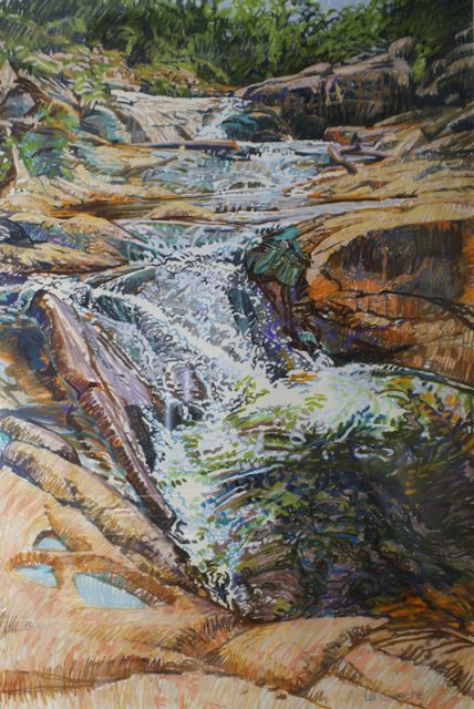 Appraisal: Geoff La Gerche born Waterfall pastel x cm Provenance Australian