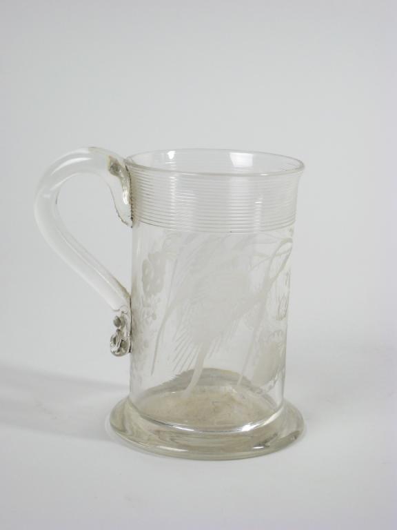 Appraisal: A late th Century glass Mug of waisted form with