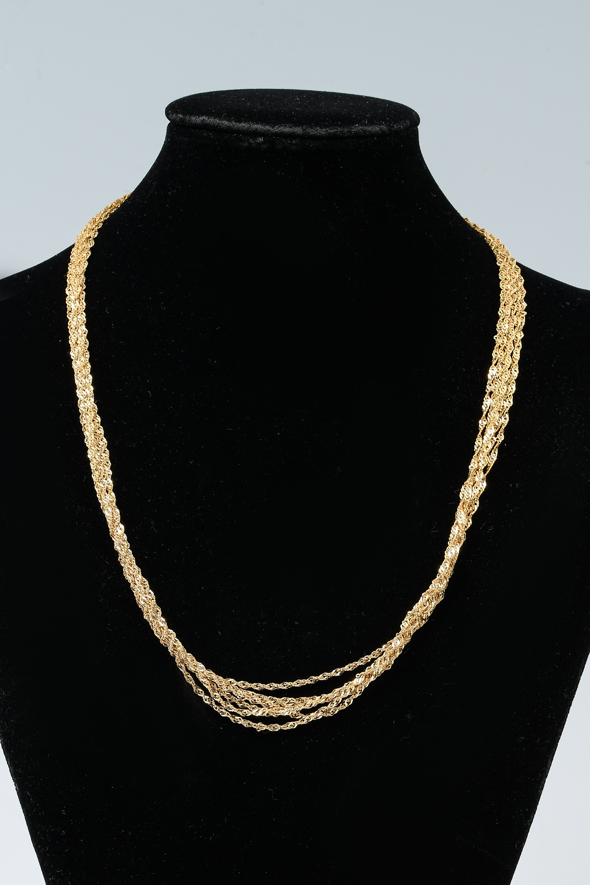 Appraisal: ITALIAN K STRAND NECKLACE '' long strand K yellow gold