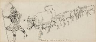 Appraisal: Charles Marion Russell ''Tommy Simpson's Cow'' unsigned titled lower center