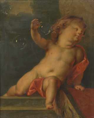 Appraisal: An Old Master Painting of a Cherub Unsigned painting on