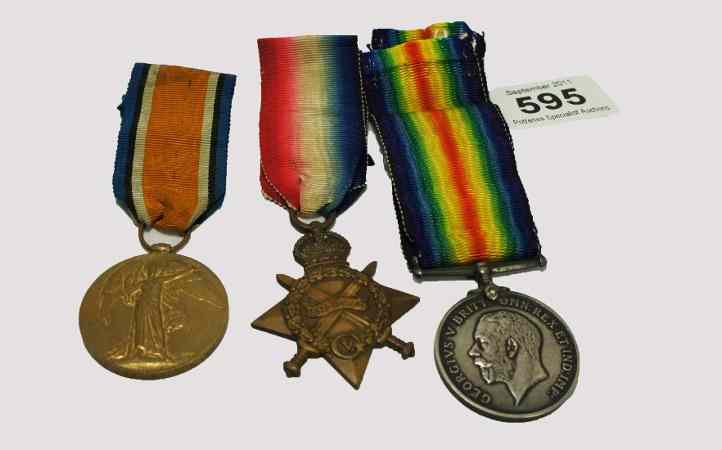 Appraisal: World War I Medal Group Awarded to PTE J LEAVER