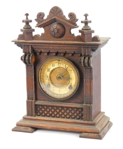 Appraisal: A late thC Ansonia Clock Company oak cased mantel clock